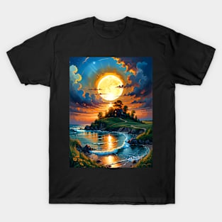 Sunset at seaside home T-Shirt